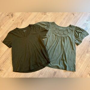 *BUNDLE* LOFT Olive Green Short Sleeve Tees